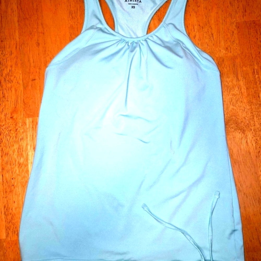 Athleta Green Racerback Top with Ribbed Stretch Fabric